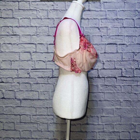 Cacique Embroidered Unlined Balconette Bra 42D - Picture 7 of 11